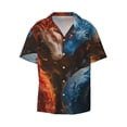 thumbnail image 3 of Cauagu Red And Blue Fire Dragon F Men's Short Sleeve Button Down Hawaiian Shirt for Men Bowling Shirts Casual Summer Beach Shirt,Medium, 3 of 6