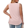 thumbnail image 5 of Brilliant Tank Tops for Women Plus Size Plus Size Tops for Women Solid Color Casual Racerback Square Neck Loose Summer Sleeveless Shirt Pink XXXXXL, 5 of 8