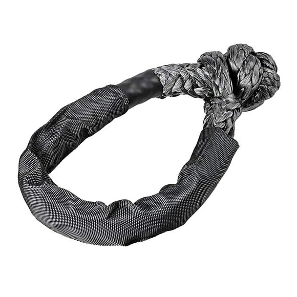 Cuerda de recuperación con mosquetón blando con grillete protector - Correa de recuperación Negro