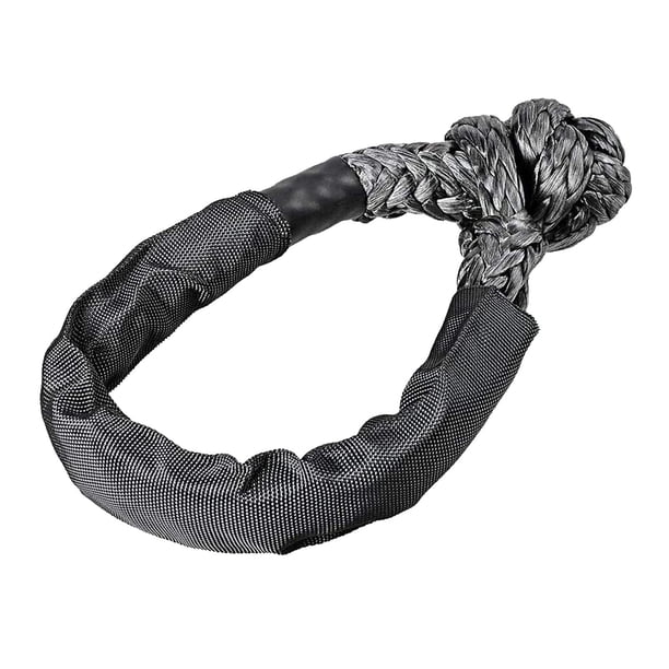 Cuerda de recuperación con mosquetón blando con grillete protector - Correa de recuperación Negro