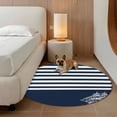 thumbnail image 3 of Navy Blue Round Area Rug 5ft, Nautical Coastal Sea Abstract Art Washable Non-Slip Circle Rugs for Bedroom Living Room Kitchen, Soft Low Pile Carpet for Dining Room Playroom Nursery, 3 of 9