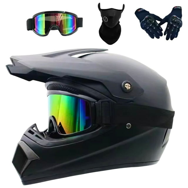 Casco de Motocross Modelo - SVIII/BN604 Incluye Guantes/Goggles/Balaclava 4 Piezas En 1