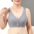 thumbnail image 6 of NIEWTR Women's Front Closure Posture Bra Full Coverage Back Support Everyday | Wireless, Comfy, Unpadded Cup, Plus Size, Unlined(Light Gray,44), 6 of 9