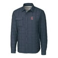 thumbnail image 2 of Men's Cutter & Buck Heather Navy Greenville Drive Big & Tall Rainier PrimaLoft Eco Insulated Quilted Button-Up Shacket, 2 of 3