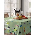thumbnail image 6 of Happy Birthday Table Cloth, Sage Green Modern Abstract Art Waterproof Tablecloth for Rectangle Tables, Reusable Washable Fabric Table Cover for Restaurant Kitchen Dining Tables 60"x102", 6 of 6