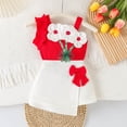 thumbnail image 2 of Girls Summer Outfits Toddler Baby Girls Short Sets 2 Piece Clothing Set Flutter Sleeve Shirt and Short 2-7 Years Girls Summer Set 1-4 Years,3-4 Years, 2 of 9