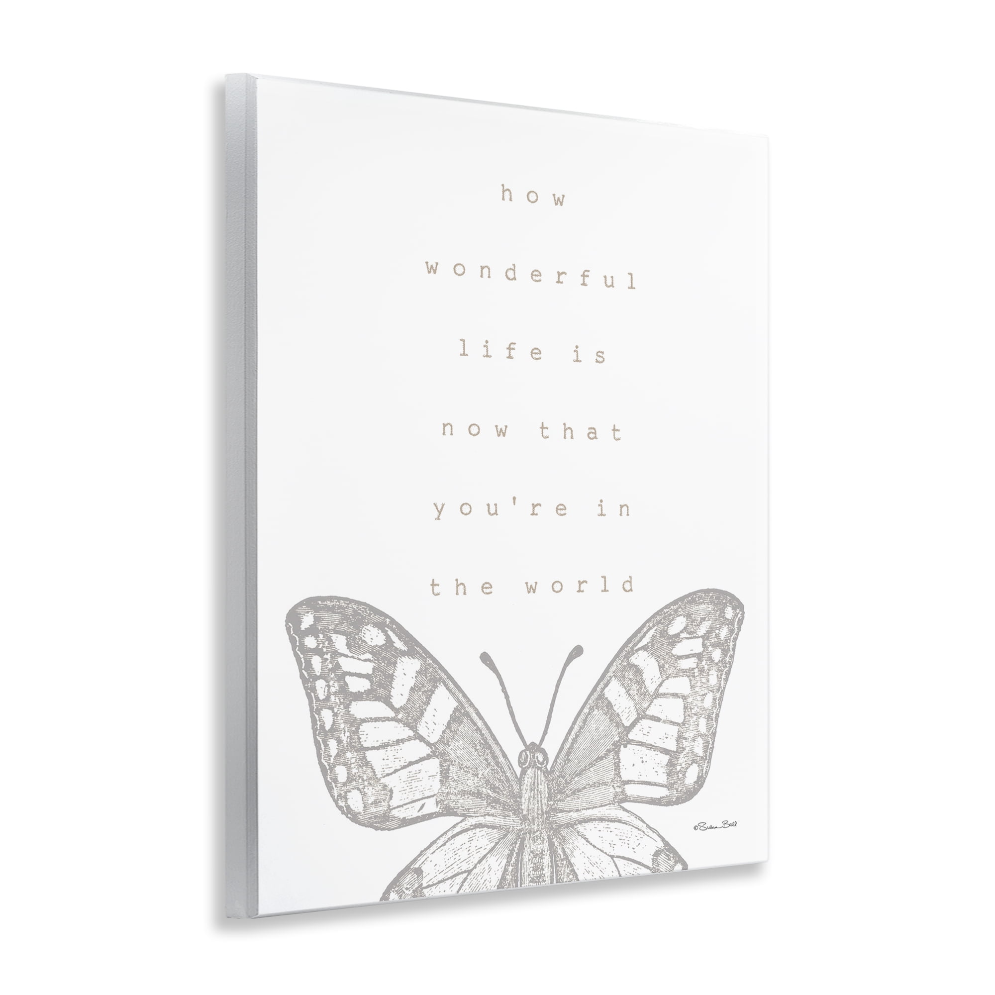 Stupell Industries Wonderful Life Phrase Animals & Insects Painting Unframed Art Print Wall Art, 11 x 14