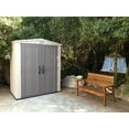 thumbnail image 5 of Keter Factor 6 x 3 ft. Durable Resin Outdoor Storage Shed With Heavy Duty Floor and Locking Door, Beige and Taupe, 5 of 9