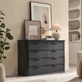 thumbnail image 3 of CQSXDA Modern 8 Drawer Dresser with Fluted Design 52 Inch Wide Wooden Chest for Bedroom and Living Room Storage, Black, 3 of 8