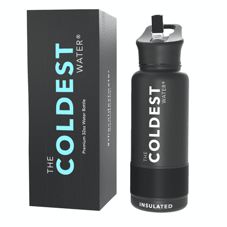 

Coldest Sports Water Bottle - 32 oz (Straw Lid) Leak Proof Vacuum Insulated Stainless Steel Hot Cold Double Walled Thermo Mug Metal Canteen (32 oz Gun Metal)