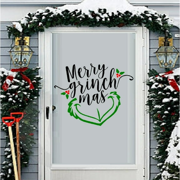 Merry Grinchmas ~ Christmas Wall or Window Decal 20" x 25"