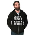 thumbnail image 3 of Camo Bucks Trucks Cute Hunter Son Men's Big & Tall Graphic Zip Up Hoodie Brisco Brands 2X, 3 of 5