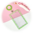 thumbnail image 3 of Colorful Transparent Acrylic Wave Card Holder with Pendant Keychain Cute Love ID Credit Card Protective Cover, 3 of 6