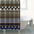 thumbnail image 4 of Blue Geometric Zigzag Checker Pattern Shower Curtain 72"x84" ,Bathroom Decorative Shower Curtains Set with 12 Hooks,Modern Waterproof Washable Shower Curtain, 4 of 6