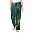 thumbnail image 2 of Goofa Jelly Fish Printed Soft Pajama Pants for Women, Wide Leg Comfy Casual Lounge Yoga Pants-, 2 of 9