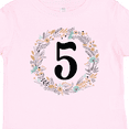 thumbnail image 4 of Inktastic 5th Birthday Flowered Wreath 5 Year Old Girl Girls Toddler T-Shirt, 4 of 5