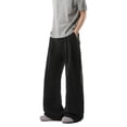thumbnail image 5 of Men's Casual Pants Wide Leg Pleated Pants Relaxed Fit Beach Summer Long Slacks Lightweight Loose Trousers, XL, 5 of 7