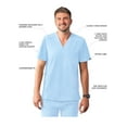 thumbnail image 3 of Adar Addition Scrubs For Men - Classic V-Neck Scrub Top - A6006 - Sky Blue - M, 3 of 7