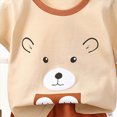 thumbnail image 4 of KPOPLK Toddler Infant Baby Boy Outfits Crewneck Short Sleeve Tee Casual Rolled Shorts 2 Pieces Summer Clothes(4-5 Years,Brown), 4 of 5