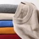 thumbnail image 3 of Suéter de cuello redondo de punto de otoño e invierno para hombre, camisa base gruesa y holgada de talla grande, jersey de cuello en V para hombre, manga larga, 3 of 6