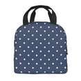 thumbnail image 3 of ZNDUO Reusable Lunch Bag, Insulated Lunch Bag for Women Men - Blue Polka Dots Tote Lunch Bag, Picnic School Work Office, 3 of 9