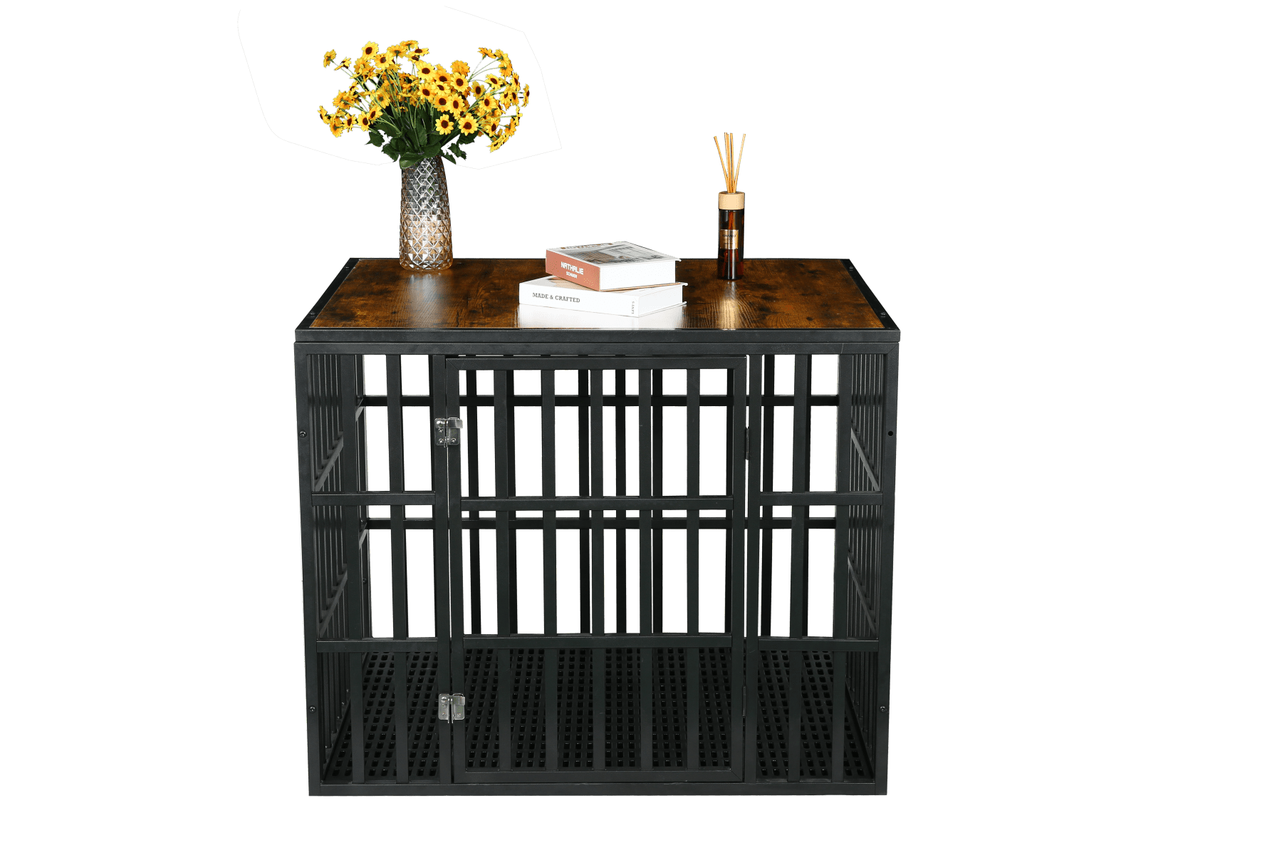 ANYHI HEAVY DUTY PET PLAYPEN WITH COVER METAL DOG FENCE CRATE INDOOR