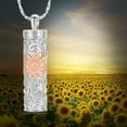 thumbnail image 3 of Sun Flower Urn Necklace Cylinder Bar Heart Cylinder Urn Necklace for Ashes Keepsake Memory Keepsake Cremation Jewelry, 3 of 7