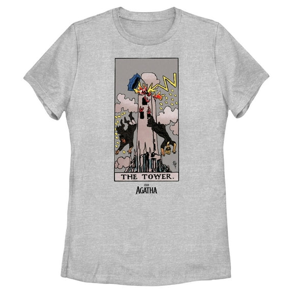 Women's Marvel: Agatha All Along The Tower Tarot Card Graphic T-Shirt