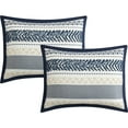 thumbnail image 3 of Nanshing Vina 7 Piece Contemporary Striped Comforter Set, Navy, King, 3 of 5