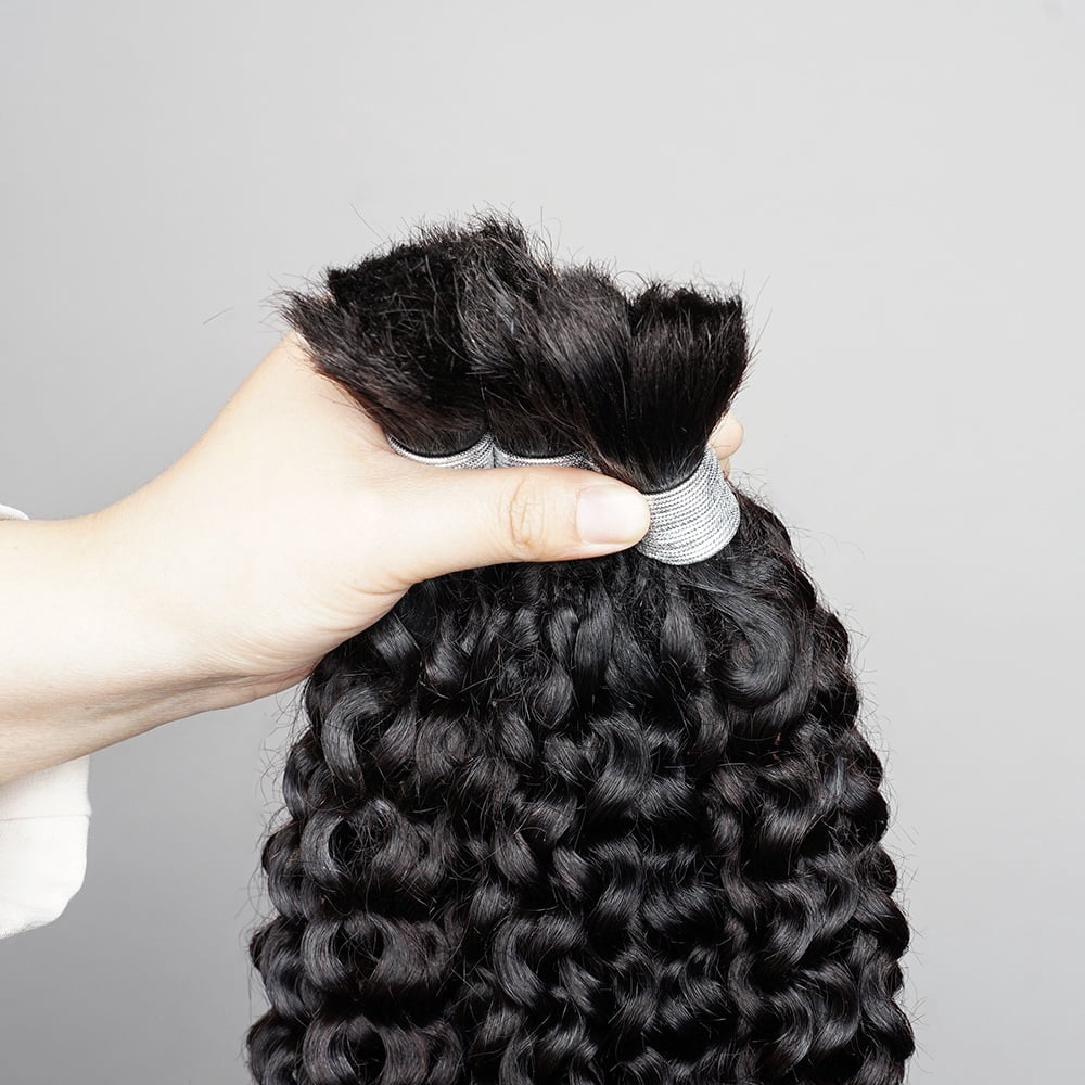 Boho Hair for Braiding 10-28Inch 1 Bundles Jerry Curly Human Bulk Hair Extensions No Weft