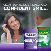 Poligrip Comfort Seal Denture and Partials Adhesive Strips, 40 Ct, for Adults