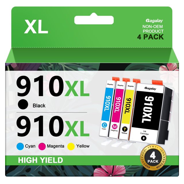 Cartuchos de tinta Gagalay 910XL para impresoras HP, paquete de 4