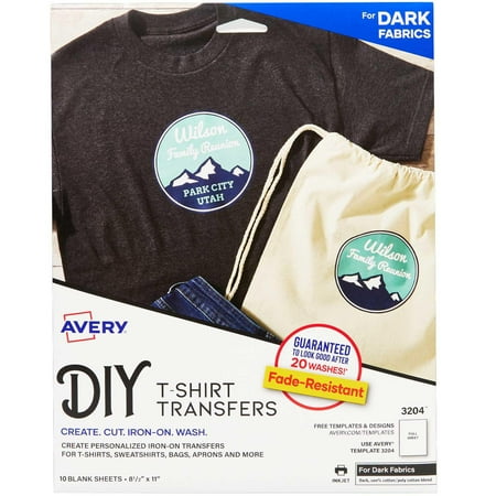 Avery DIY T-Shirt Dark Transfers  10 Count