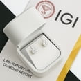 thumbnail image 4 of IGI Certified 1.00ct (F Color, VS Clarity) Lab Grown Diamond Round Brilliant Cut 4-Prong Basket Solitaire Stud Earrings in 14k White Gold, 4 of 5