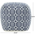 thumbnail image 3 of DecMode Blue Polyester Pouf with Diamond Pattern, 3 of 7