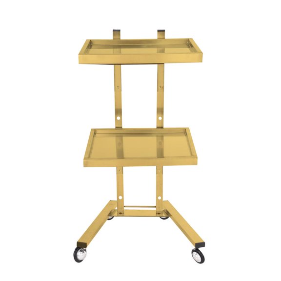 TOHU Stainless Steel Salon Cart Folding Beauty Trolley with Tray Space-Saving Beauty Hair Cart for Kitchen Bedroom Living Room and Bathroom awesome