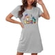 thumbnail image 4 of Camisón corto de talla grande para mujer, camisón de manga corta con estampado de pecho a la moda, camisón para mujer, 4 of 7