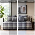 thumbnail image 4 of Izzovium 6-Piece Grey Reversible Plaid Daybed Cover Set, Twin Size with 15-inch Drop Bedskirt and Pillows, 4 of 21