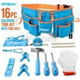 thumbnail image 6 of Hi-Spec Junior 16pc Kids Tool Kit Set with Real Metal Hand Tools and Small Utility Belt, 6 of 8