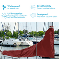 thumbnail image 6 of SavvyCraft Waterproof Mainsail Boom Cover, Heavy Duty 600D Sailboat Mainsail Cover UV protection Weather-Resistant, Boom Length 7'-8' Burgundy, 6 of 6
