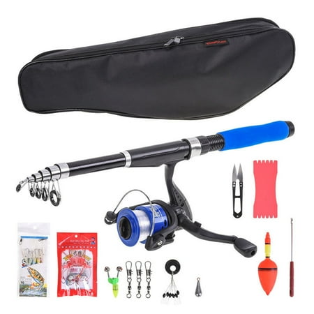 TNOBHG Fishing Rod with Storage Bag 1 Set Telescopic Fishing Rod with Spinning Reel Accessories Oxford Cloth Storage Bag Eva Grip Sea Fishing Pole Combo