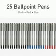 thumbnail image 6 of PENTONIC Ballpoint Pen Stick Medium 1 mm Assorted Ink Colors Charcoal Gray Barrel 25/Pack PEN12127, 6 of 6
