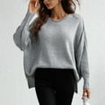 thumbnail image 4 of Fesfesfes Women Sweater Tops V-neck Loose Knitting Sweater Casual Solid Color Long Sleeve Tops Clearance Under $10, 4 of 8