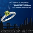 thumbnail image 2 of Gem Stone King 10K Two Tone Gold Green Peridot Solitaire Engagement Ring for Women | 0.55 Cttw | Round 5MM | Gemstone August Birthstone | Size 7, 2 of 6
