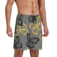 thumbnail image 2 of Balery Golden Glitter Butterflies Pantalones cortos de pijama de punto de algodón para hombre con cinturilla y bolsillos-XX-Large, 2 of 6