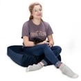 thumbnail image 2 of Jaxx Brio Large Décor Floor Pillow / Meditation Yoga Cushion, Plush Microvelvet, Indigo, 2 of 5