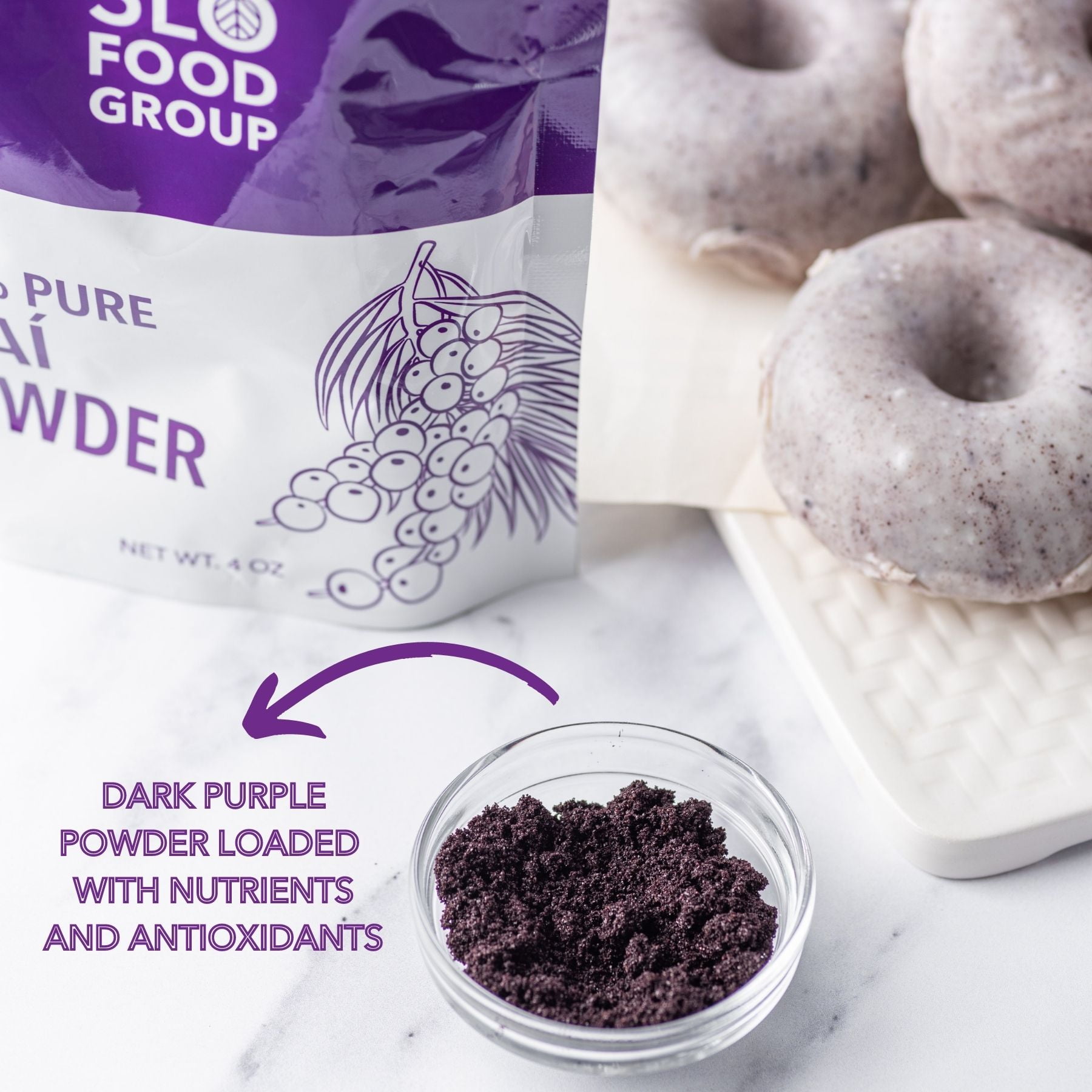 Slofoodgroup 100% Pure Acai Berry Powder - 1 lb Acai for Drinks, Smoothies and Bowls