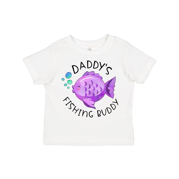 Inktastic Daddy's Fishing Buddy with Cute Purple Fish Boys or Girls Toddler T-Shirt