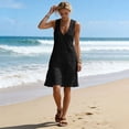 thumbnail image 6 of Shihyeh Summer Maxi Dresses for Women 2026 Linen V Neck Sleeveless Beach Sundress Button Casual Loose Dress with Pockets, 6 of 7