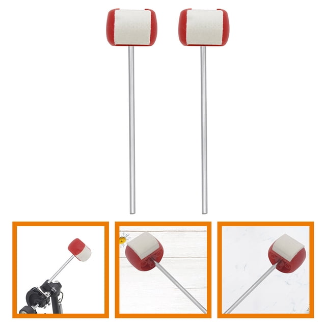 SEWACC Ensemble de 2 Batteurs en Feutre pour Tambour Pédale Durable Pièces d'Instruments de Percussion Facile à Utiliser Remplacement